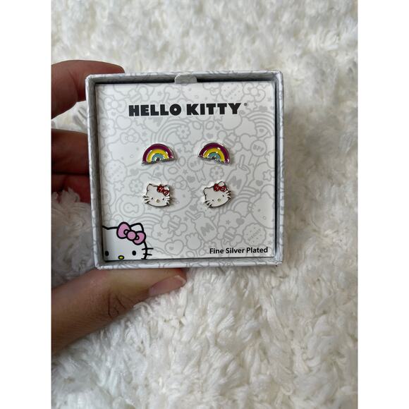 Sanrio Hello Kitty and Friends Rainbow and Face Stud Earring Set NEW 2 Pairs - Picture 6 of 9